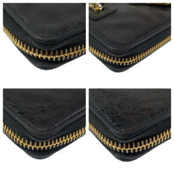 BALENCIAGA Giant Continental Black Leather Long Wallet - Picture 6 of 9